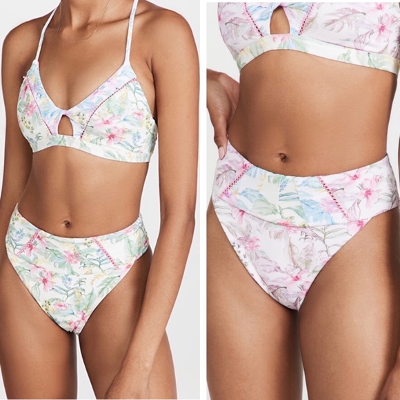 LoveShackFancy Other - LoveShackFancy x Hurley Hawaiian Hibiscus Reversible Cheeky Bikini Bottoms NEW